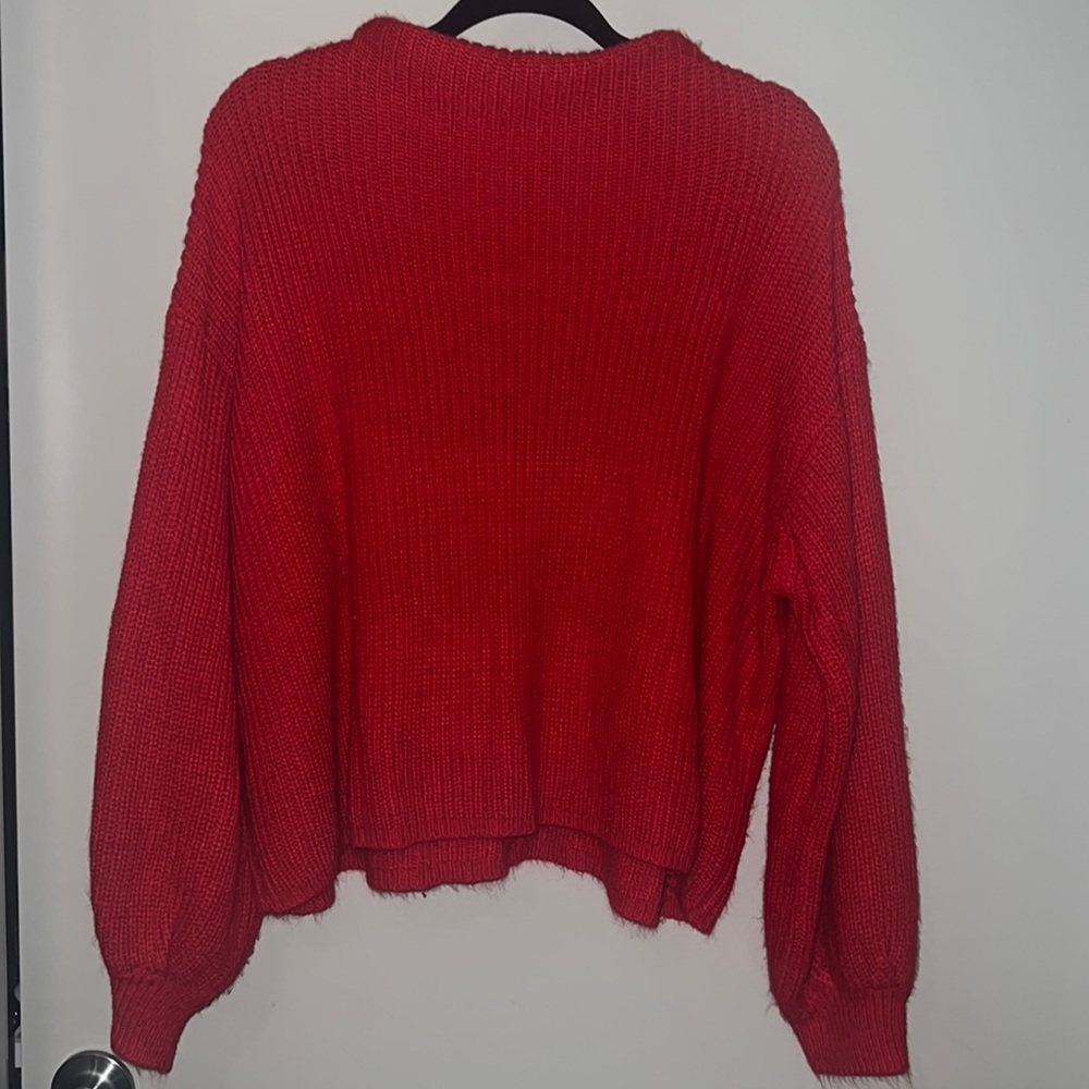Zach l red high neck sweater